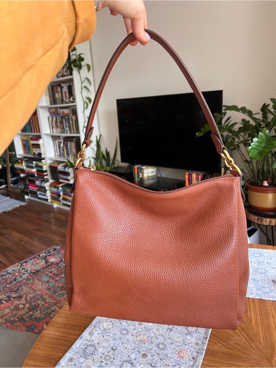 Coach Handbags - Coach Brown Pebbled Leather Shoulder Bag